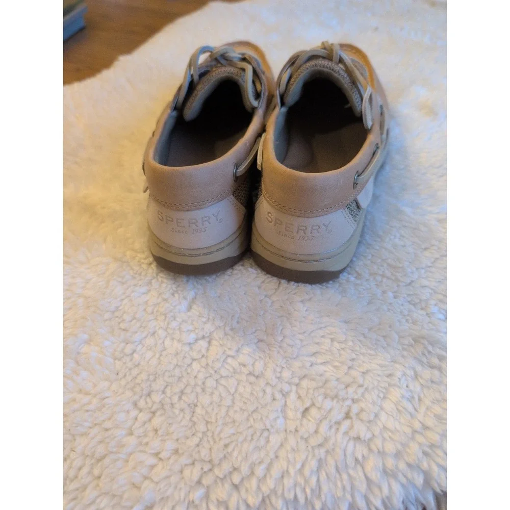 New Sperry Top Sider Bluefish 2 Eye Boat Shoes Linen Oat Womens Sz 7.5 M 9276619